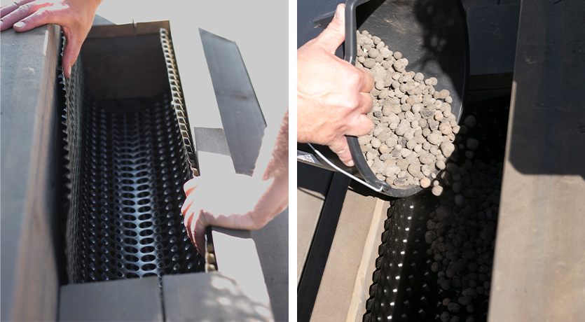 Blomsterkasse av leca og knotteplast