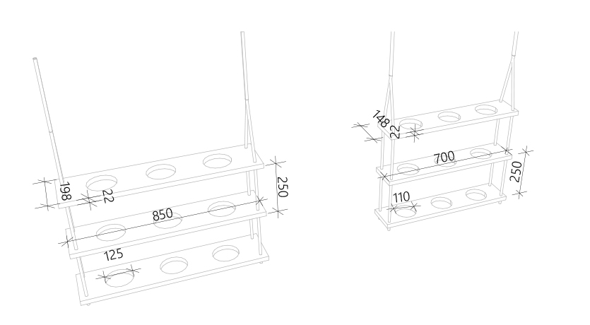 Blomsterkrukke oppheng i MøreRoyal tegninger