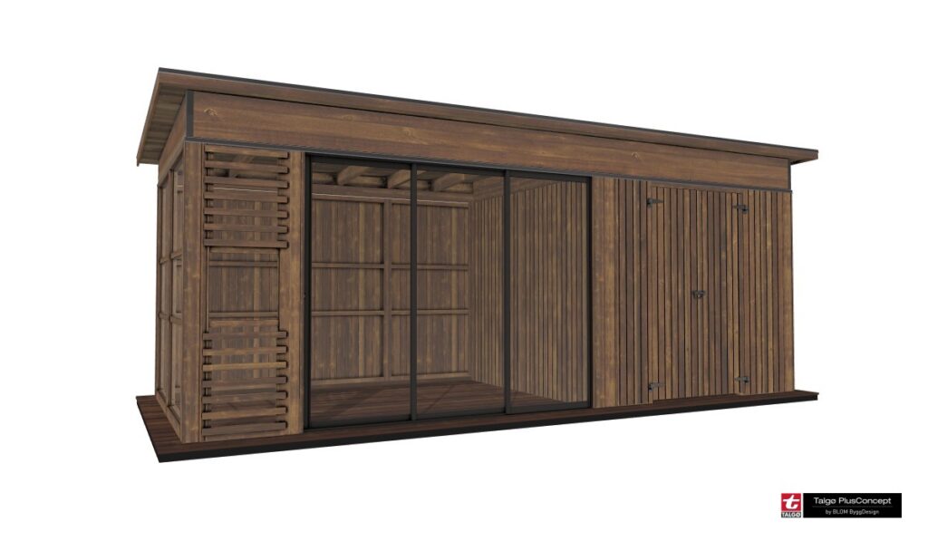 Hagestue 1806 med skyvedør